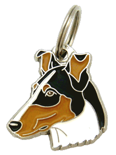 Collie pêlo curto tricolor <br> (placa de identificação para cães, Gravado incluído)